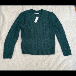 NWT Mi Ami Soft Green Cable  Sweater